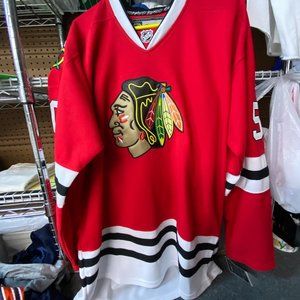 Chicago Blackhawks Reebok Jersey SZ 54 Premier Stitched Auth Center Ice NHL BNWT